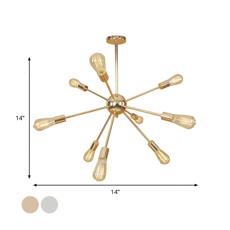 Cobre/cromo 9/12 luces lámpara lámpara de lámpara retro sputnik sputnik lámpara colgante sobre mesa sobre mesa