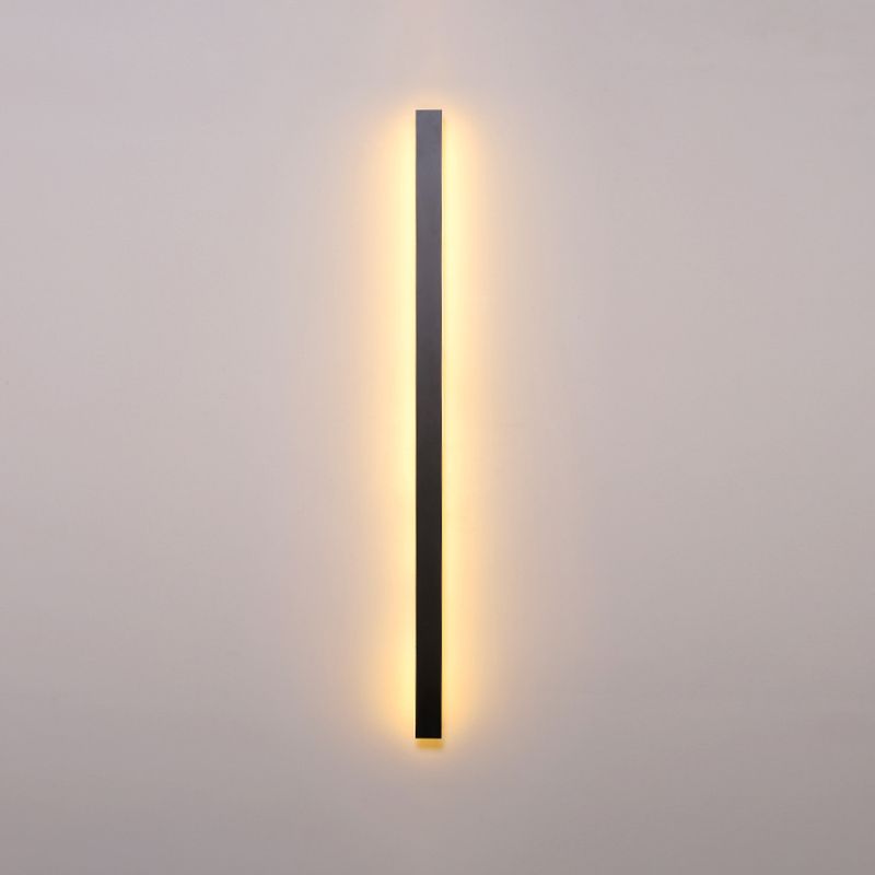 Éclair mural de nuance linéaire en métal style moderne à 1 lumière luminaire mural en noir en noir