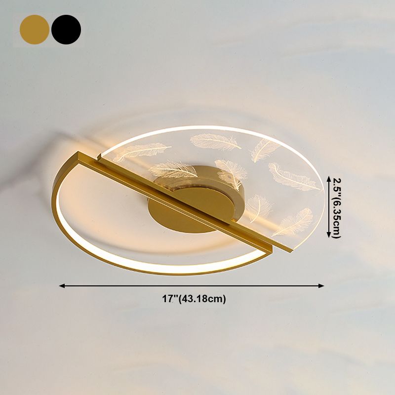 Lámpara de techo LED con diseño de plumas, luz de montaje empotrada moderna, para dormitorio y sala de estar