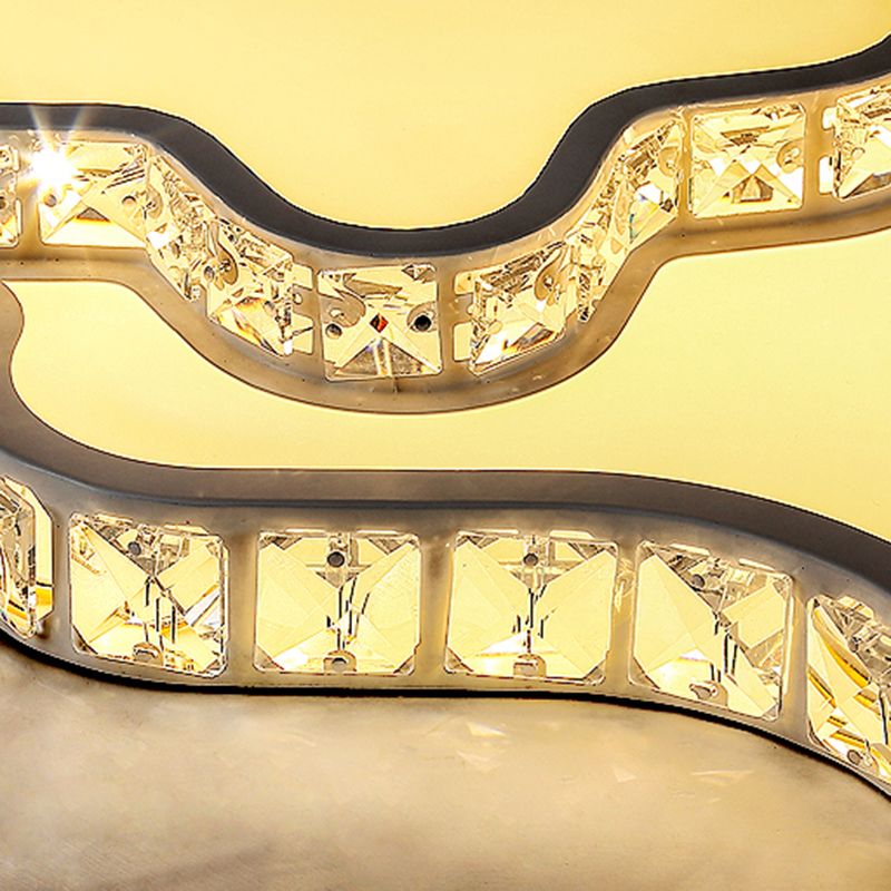 Kristallgeometrische LED-Unterputzleuchte im modernen Luxus-Stil aus Edelstahl für Schlafzimmer