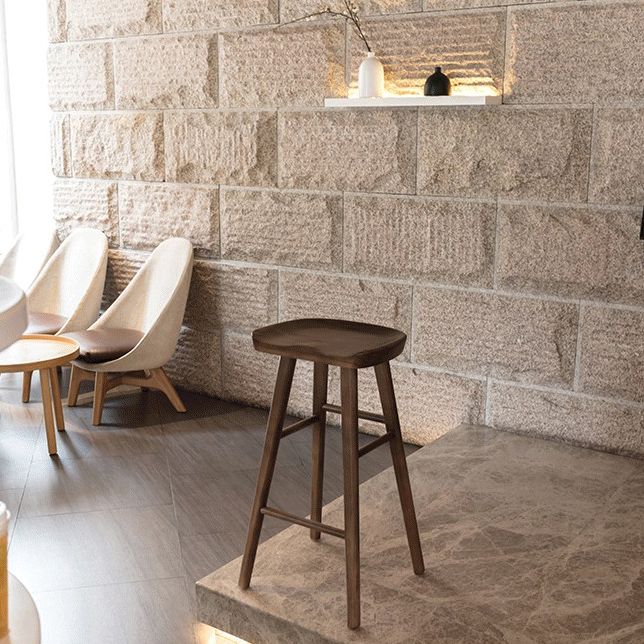 Modern Bristol Solid Wood Bar Stool Backless Footrest Barstool