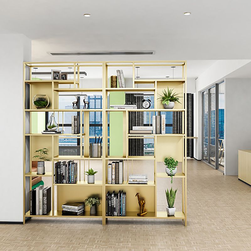 Open Back Shelf Bookcase Glam Vertical Bookcase for Study Room