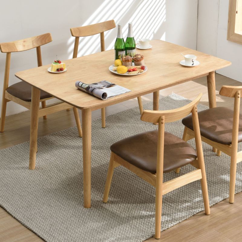 Moderner Stil Massivholz Esstisch Rechtecktisch mit 4 Beinen für Zuhause