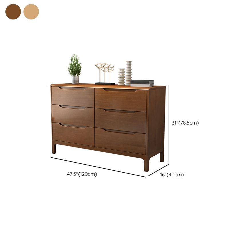 Rubber Wood Contemporary Chest Home Storage Chest with Drawers