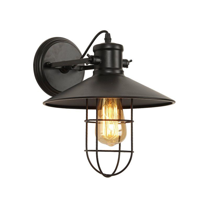 Industrial Metal Shade Wall Lamp Minimalism Wall Sconce Lighting Fixture for Bedroom
