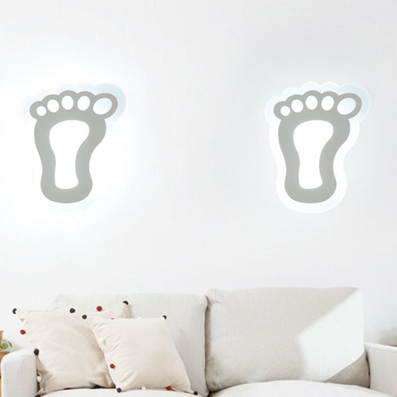 Flat Cartoon Shape Wall Light Modern Stylish Acrylic LED Wall Lamp in White for Stair