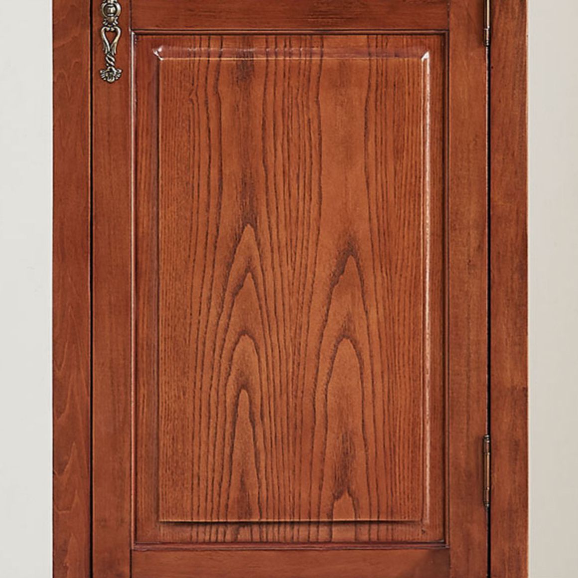 Traditional Rubberwood Armoire for Home Matte Finish Cabinet with Hinged Door