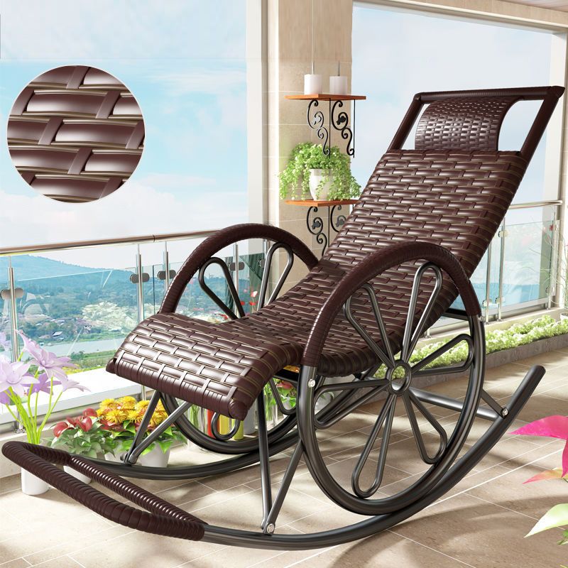 Single Leisure Chaise Lounge Sofa Chair Iron Base Rocking Chair for Living Room