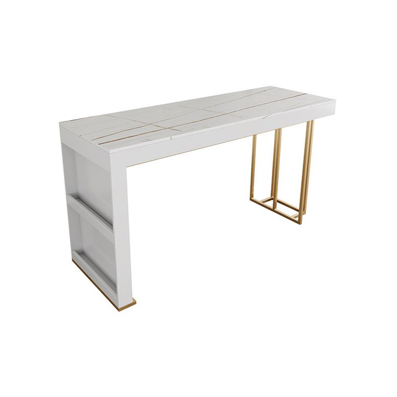 Glam 1/3/4 Pieces Bar Table Set Rectangle Bar Table with Metal High Stools