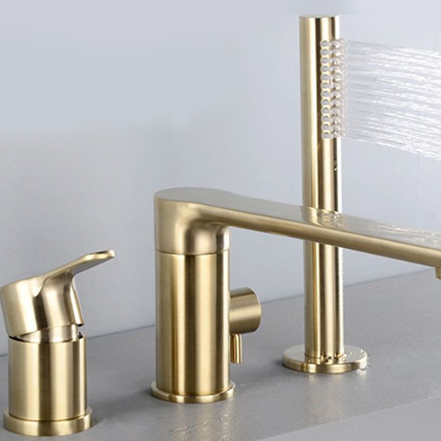 Modern Square Brass Tub Faucet with Hand Shower Bathroom Faucet