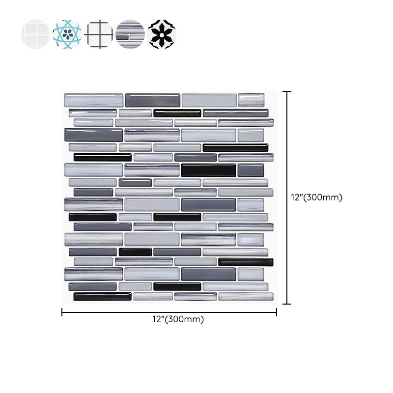 Mosaic Peel & Stick Tile Square Water Resistant Tile for Bathroom Backsplash