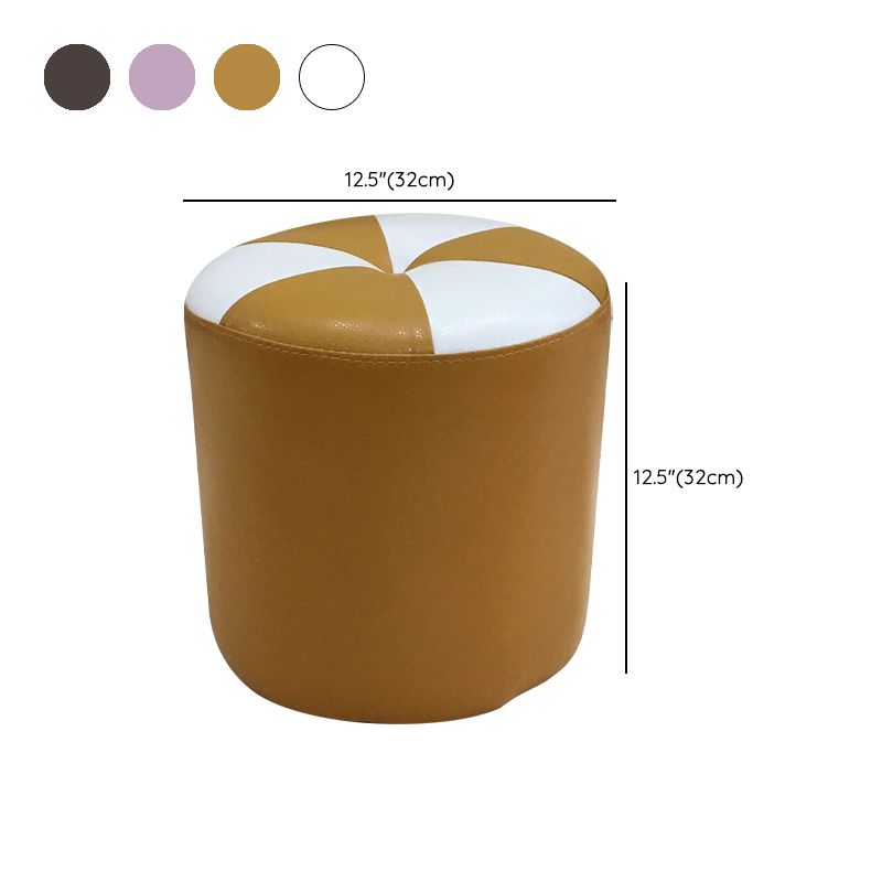 Purple Modern Round Pouf Stain Resistant Color Piece Pouf for Living Room