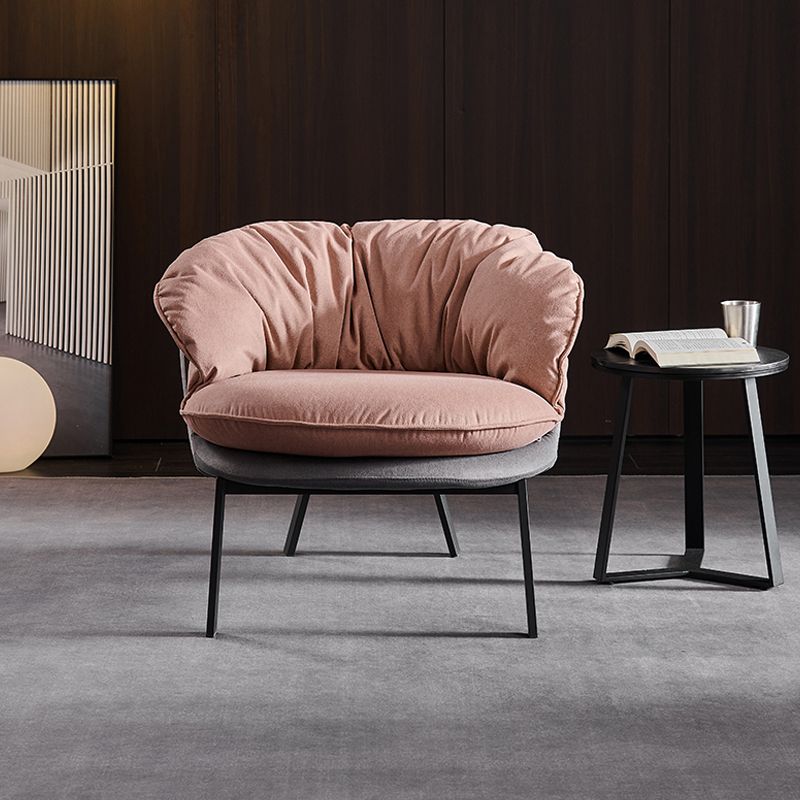 Modern Style Fabric Armrest Cushioned Against Black Arm Chair