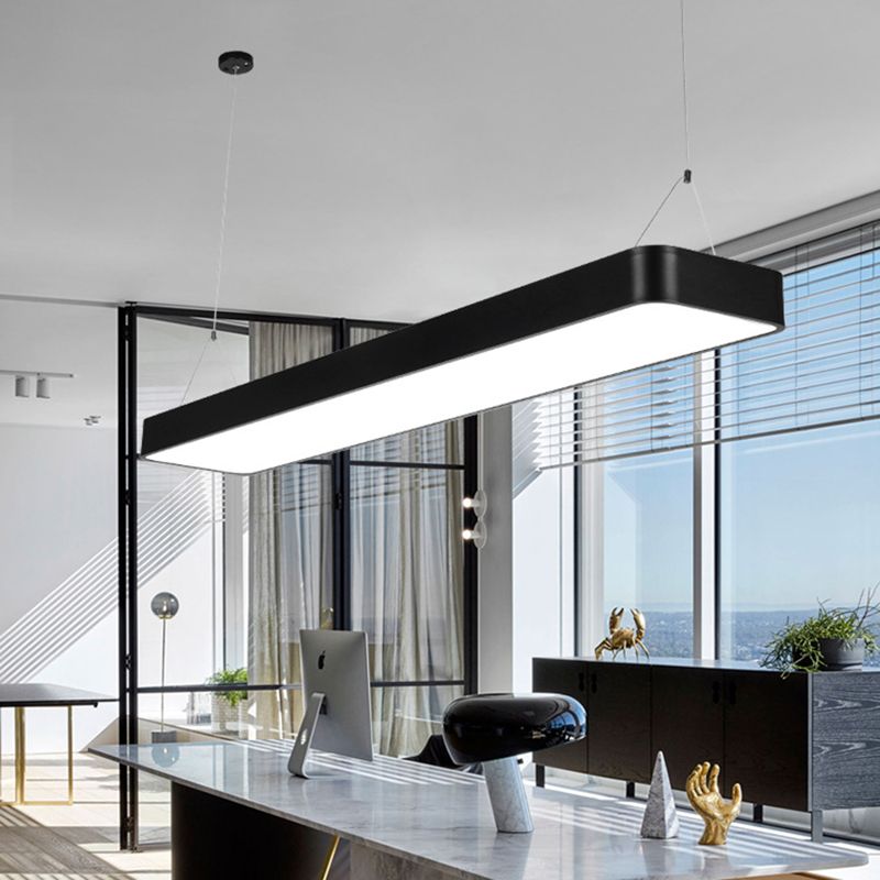 Modern Rectangle Pendant Lighting Fixture Metal Hanging Lamps