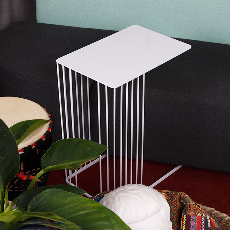 Mid-Century Rectangular Side Table Metal C Side Table, 23.23" Tall