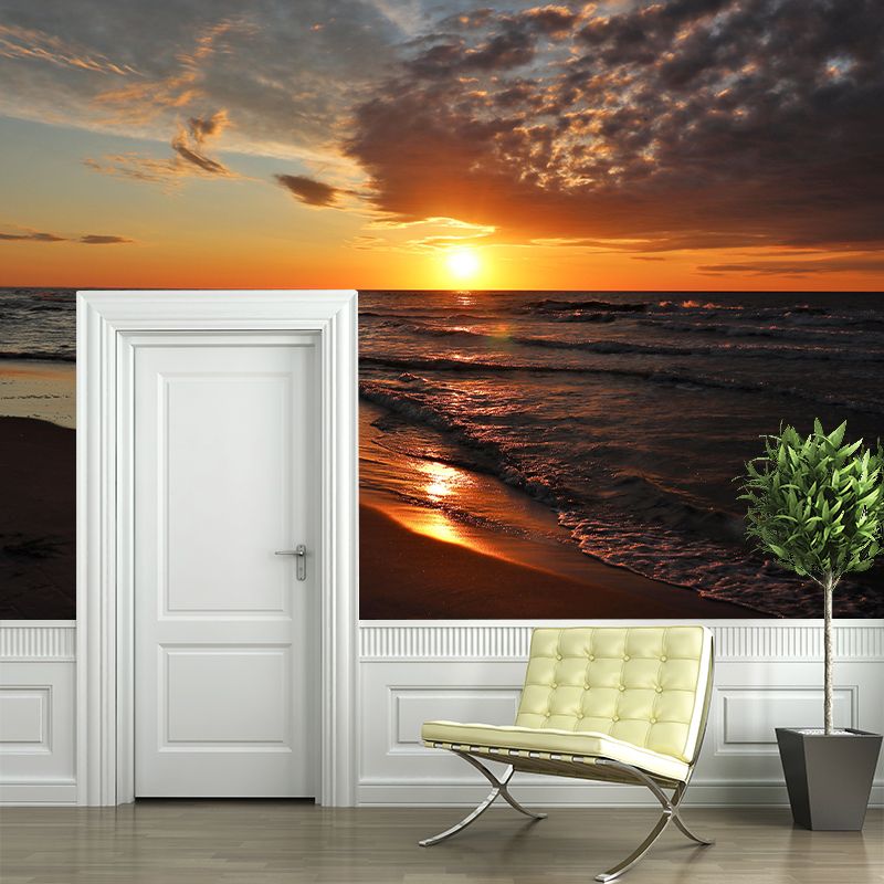 Boundless Sea Wall Mural Modern Style Wall Covering for Bathroom Decor