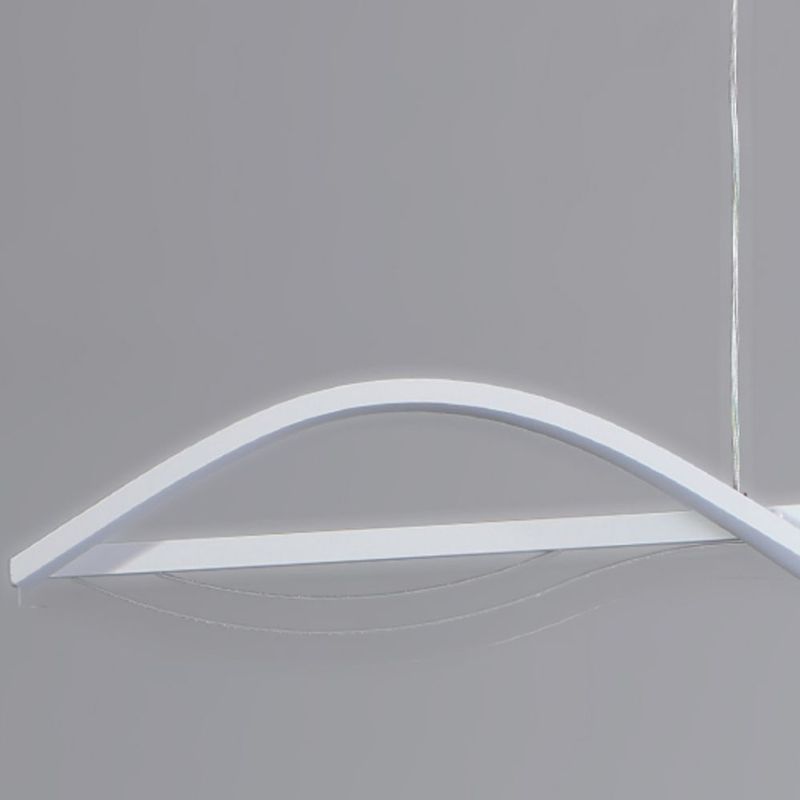 Strip Shape Island Lamp LED Island Hanging Lamp with Silica Gel Shade for Dining Room