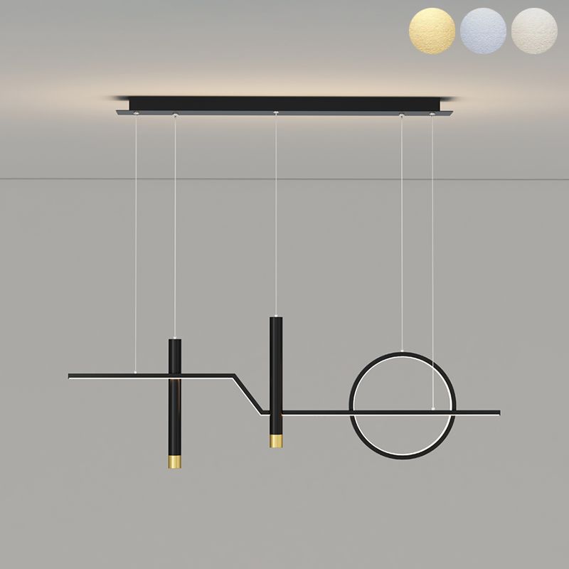 Cylinder Shape Island Lights Modern Style Metal 4 Light Island Lighting