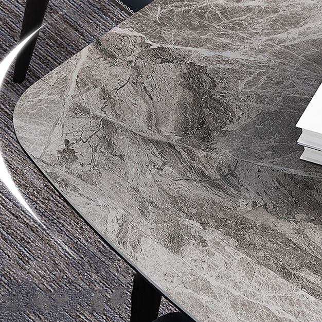Home Sintered Stone Kitchen Table Industrial Rectangle Fixed Dining Desk