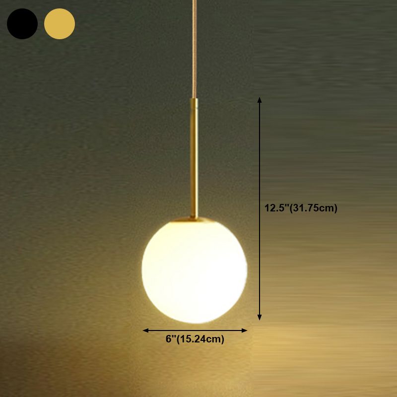 Glass Spherical Shape Pendant Lighting Modern Style 1 Light Hanging Lamp for Living Room