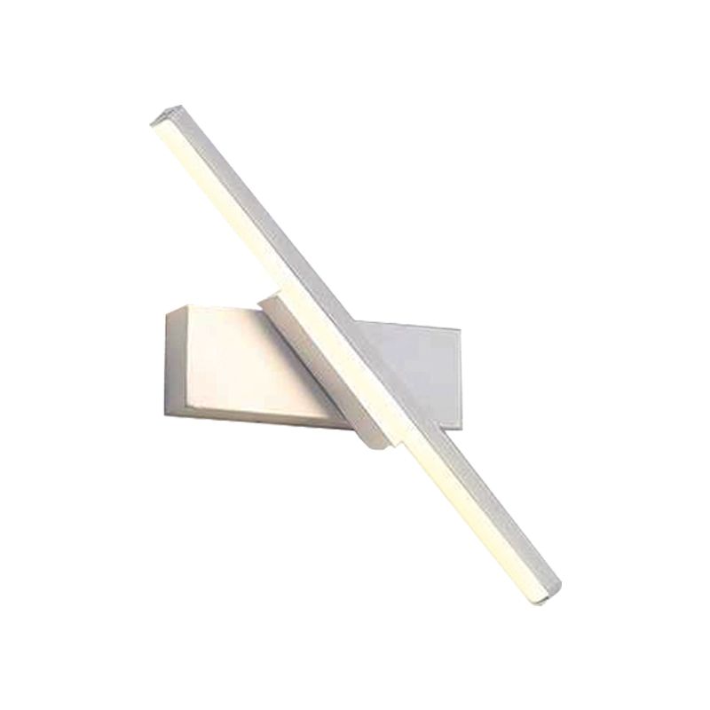Rotatable Acrylic Linear LED Sconce Light Simplicity Black/White Wall Lighting Fixture, White/Warm Light
