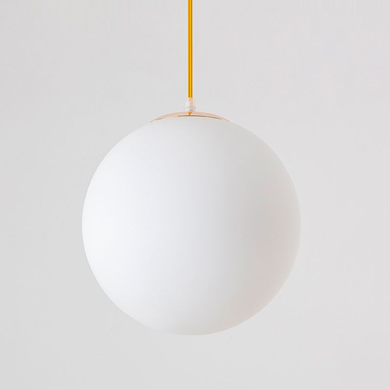 Globe Ceiling Pendant Light Simplicity Glass Dinning Room Pendant Light Kit in White