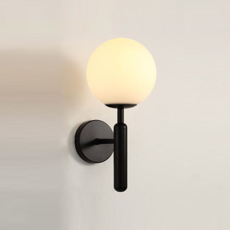 Contemporary 1 Head Wall Light Glass Shade Wall Sconce for Living Room