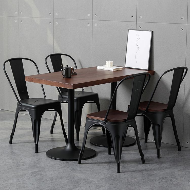 Industrial Dining Room Table Pine Solid Wood Table with Metal Base for Home Kitchen Dinner