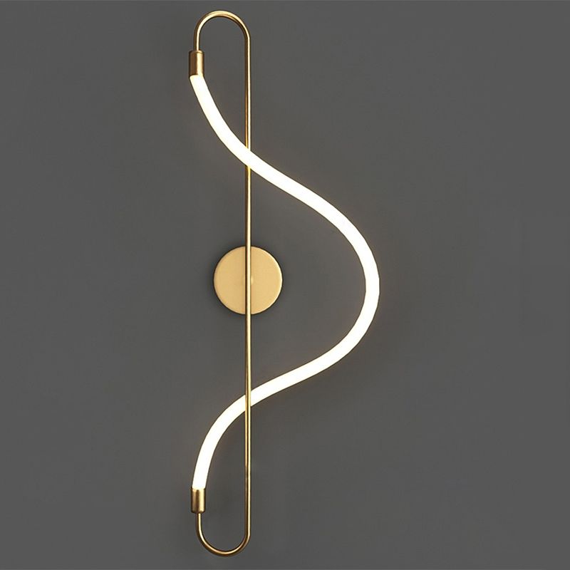 Modern Style Linear Wall Light Gold 1 Light LED Wall Sconce for Living Room