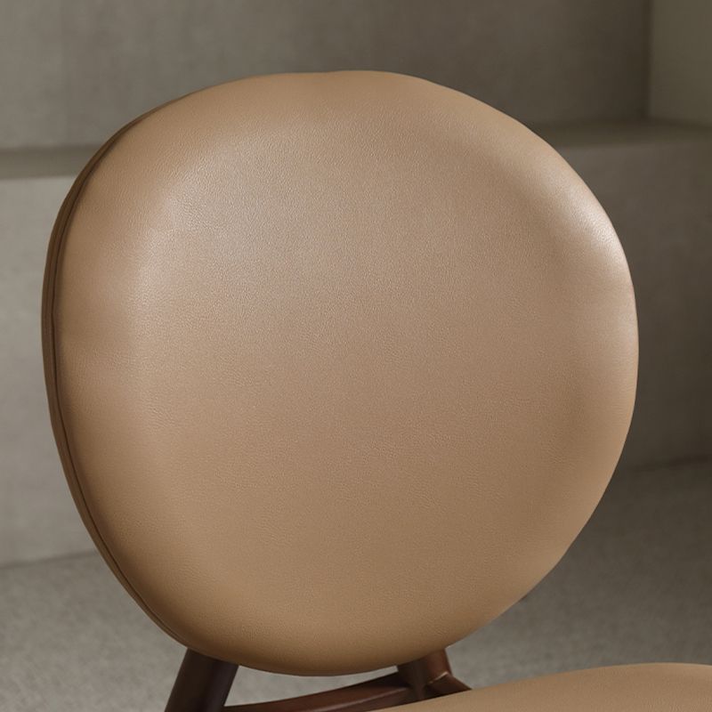 Contemporary Solid Wood Side Chair Upholstered Armless Dining Chair