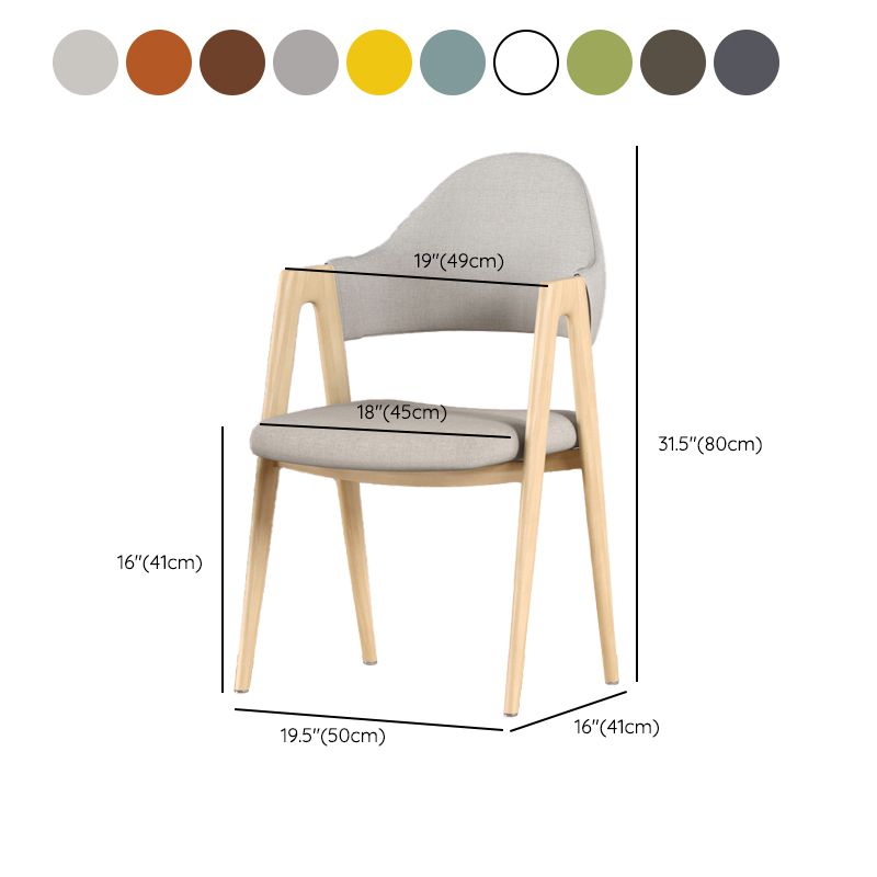 Contemporary Upholstered Arm Chair Open Back Home Dining Chair