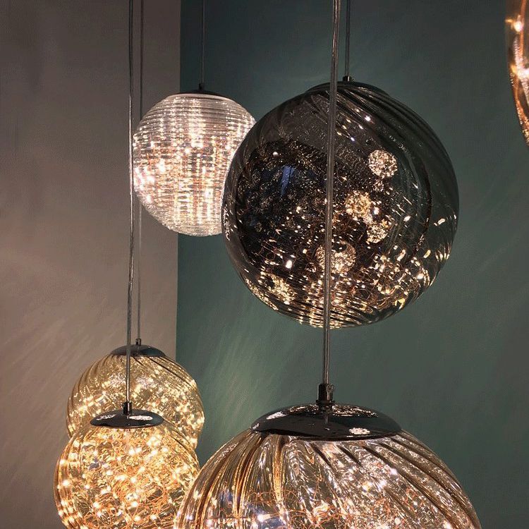 1-Light Blown Glass Suspension Pendant Light Contemporary Style Down Mini Pendant for Dining Room