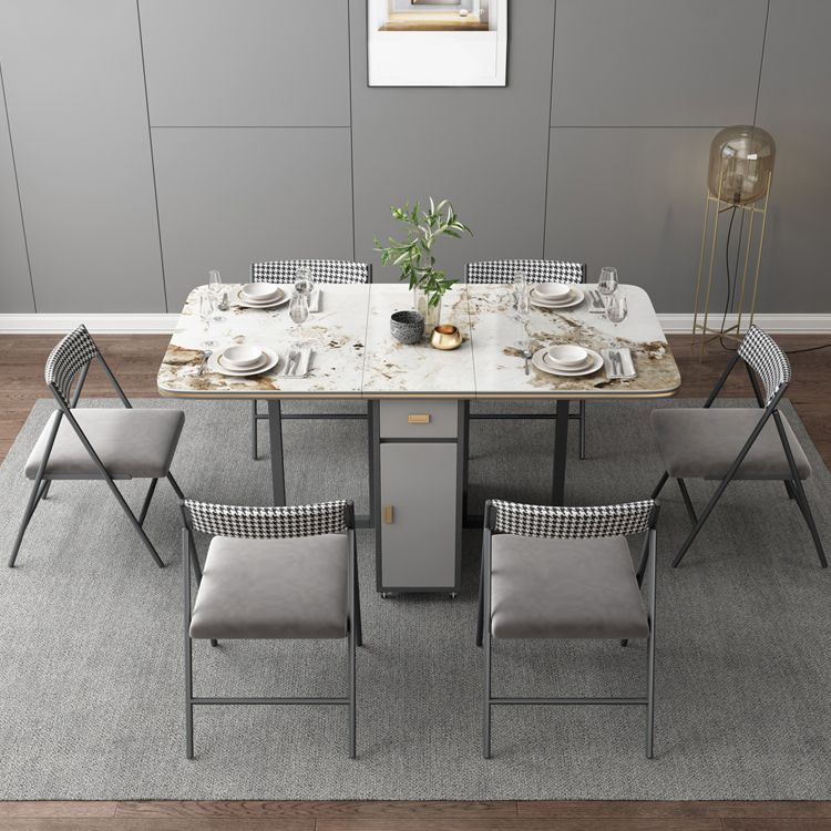 Wood Frame Dining Table Folding Rectangle Dining Table for Dining Room