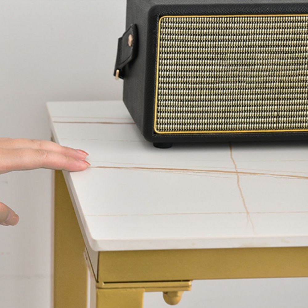 Modern Rectangle Bar Dining Table Stone Bar Table with Trestle Base