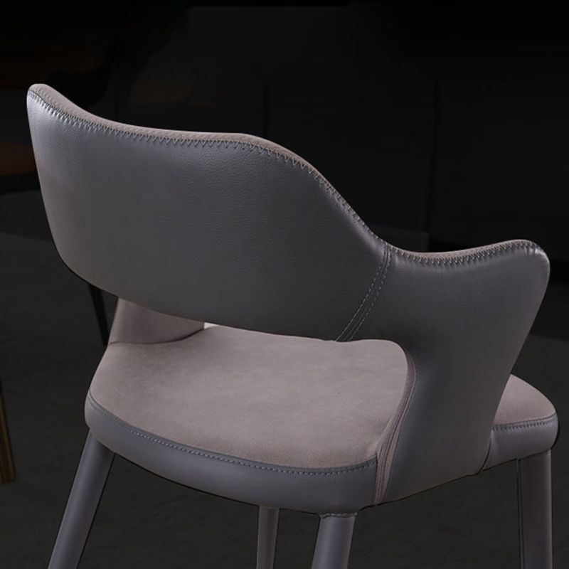 Chaise de salle à manger industrielle en métal, finition métallique, chaise de salle à manger à dossier ouvert