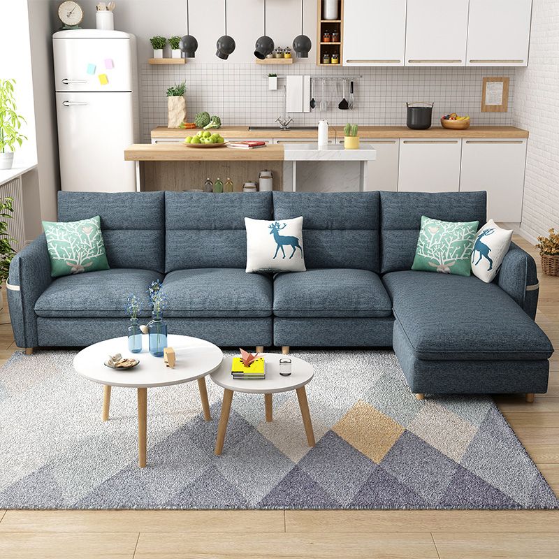 Modern 35.43 " H Square Arm Sofa & Chaise with Storage for Living Room