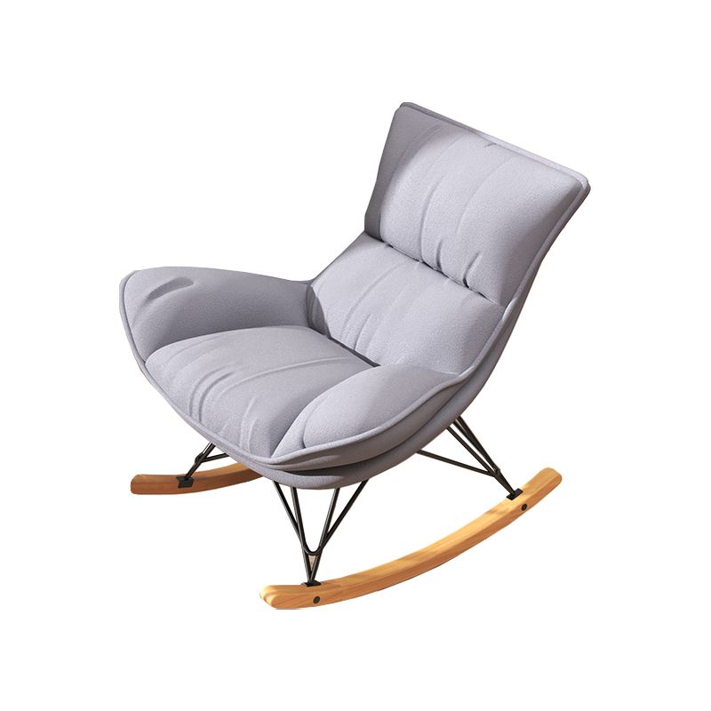 Contemporary Upholstered Rocker Chair Metal Frame Spindle Rocker Chair with Ottoman