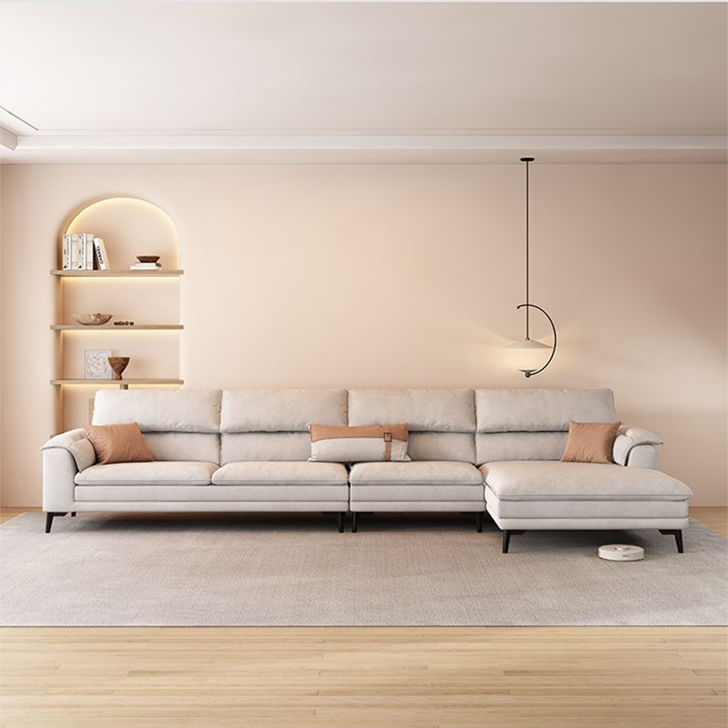 Modern Grey Faux Leather Sofa & Chaise Pillow Top Arm Sofa - 36.22" H