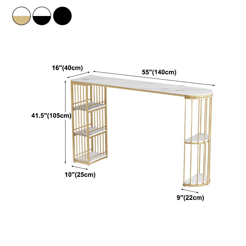 42-inch Height Cocktail Bar Table Nordic Metal Base Bar Height Storage Table