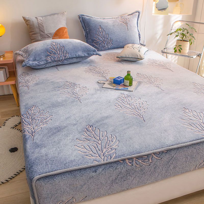 Soft Sheet Set Painting Breathable Flannel Fade Resistant Fitted Sheet