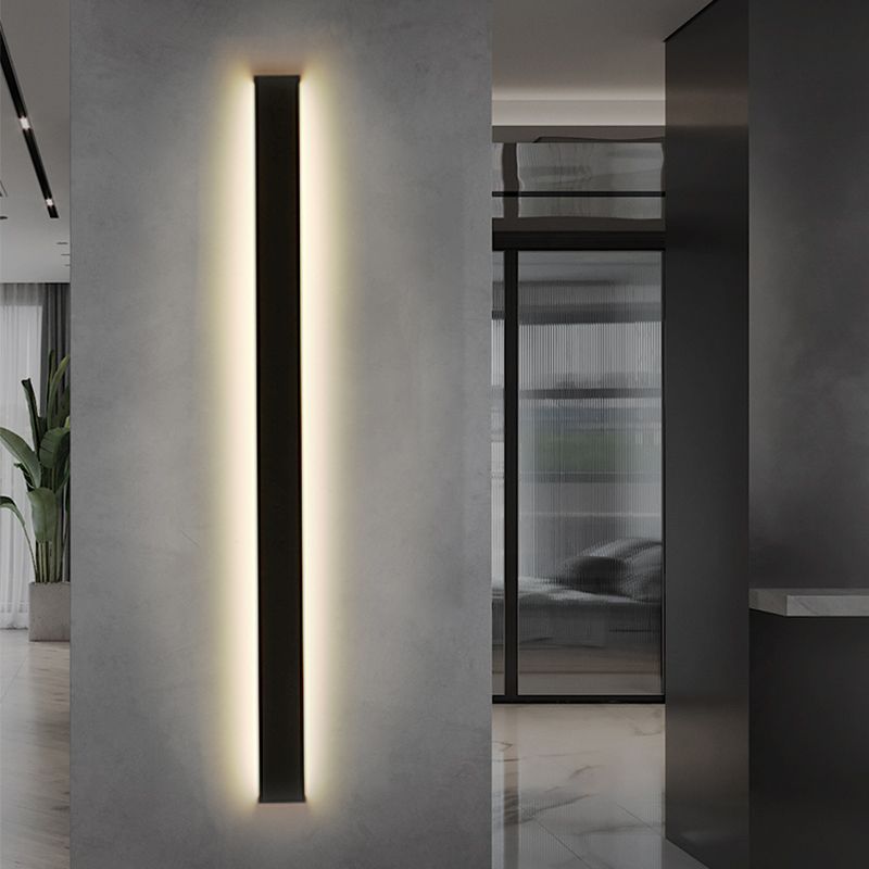 Luces de pared de forma lineal Estilo moderno 2 luces de montaje de pared ligera en negro
