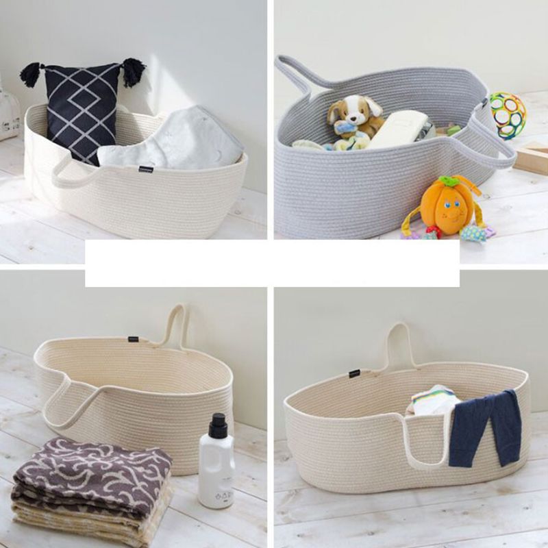 Contemporary Moses Basket Nursery Crib Oval Folding and Portable Crib