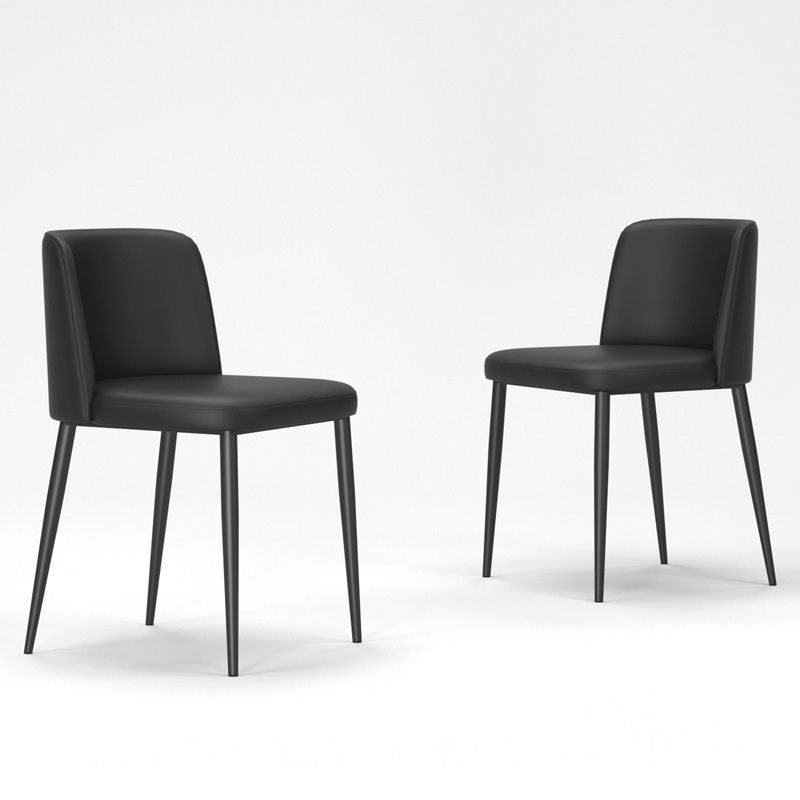 Upholstered Armless Dining Chair Metal Kitchen Dining Side Chair