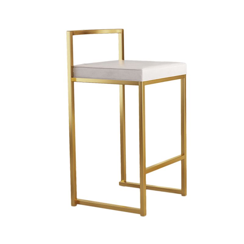 Glam Footrest Upholstered Bar Stool Matte Finish Home Low Back Stool