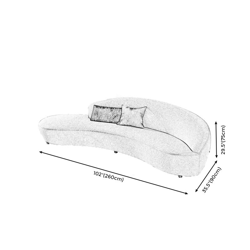 Velvet Armless Tight Back Curved Sectionals with Wear-Resistant for Living Room