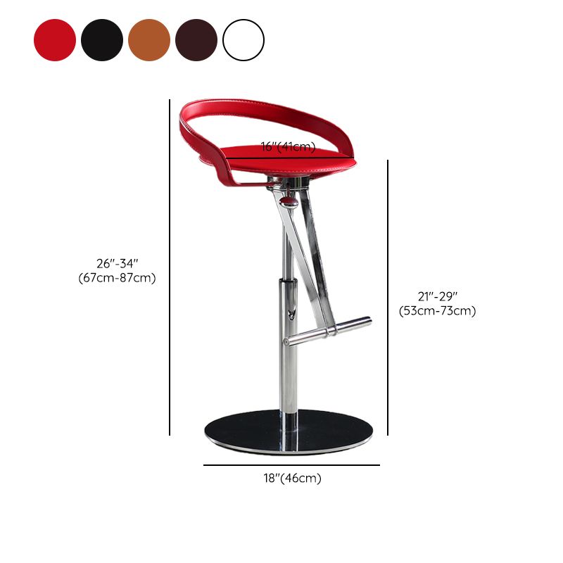 Modern Adjustable Bar Stool Leather Backrest Bar Stools for Dining Room