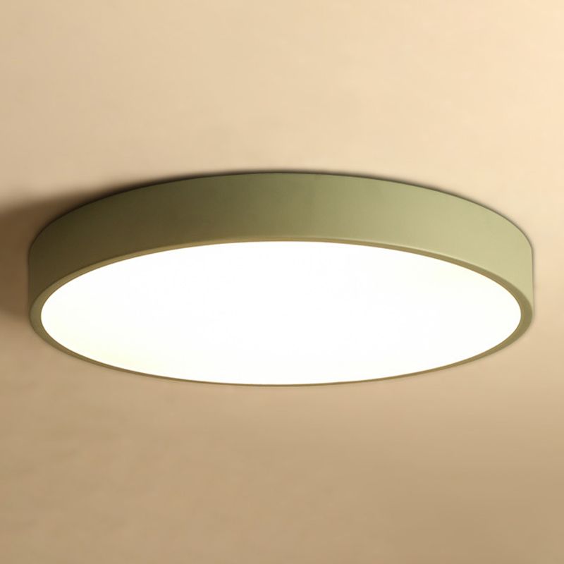 Plafonnier LED de forme ronde macaron fer moderne 1 lumière encastré pour balcon allée