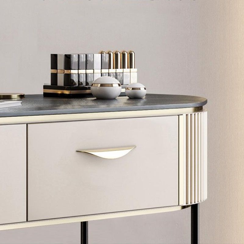Contemporary Bedroom Double Drawers Metal Standing Make-up Vanity