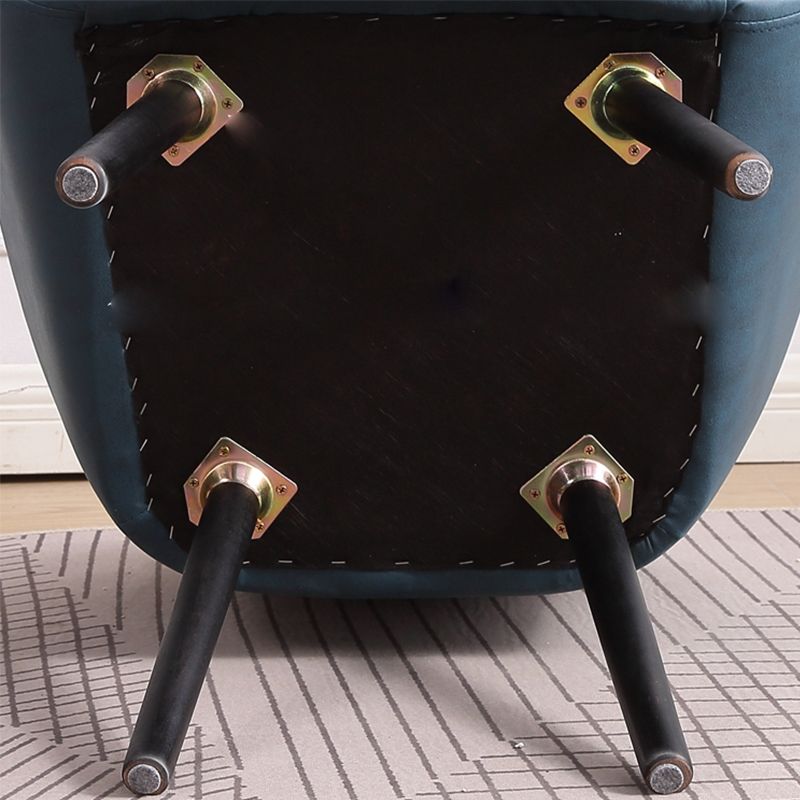 27.56" Wide Faux Leather Pillow Back Flared Arms Arm Sponge 4 Legs Chair