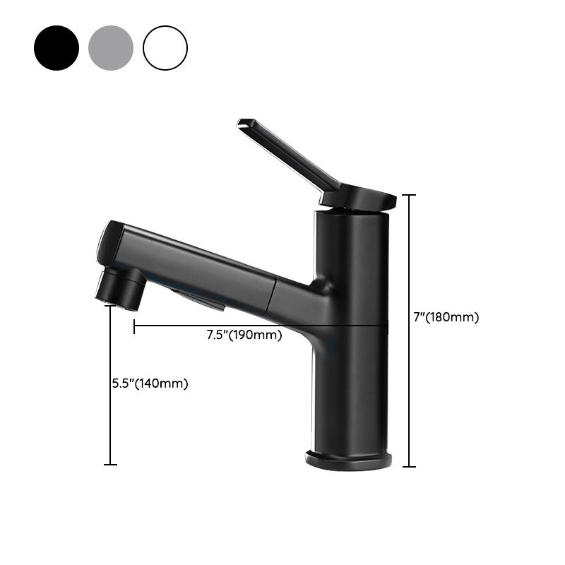 Modern Vessel Sink Faucet Lever Handle Pull-out Bathroom Faucet